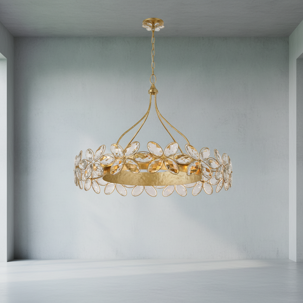 Riviko Veridian Bloom 14-Light Chandelier - Background Shot