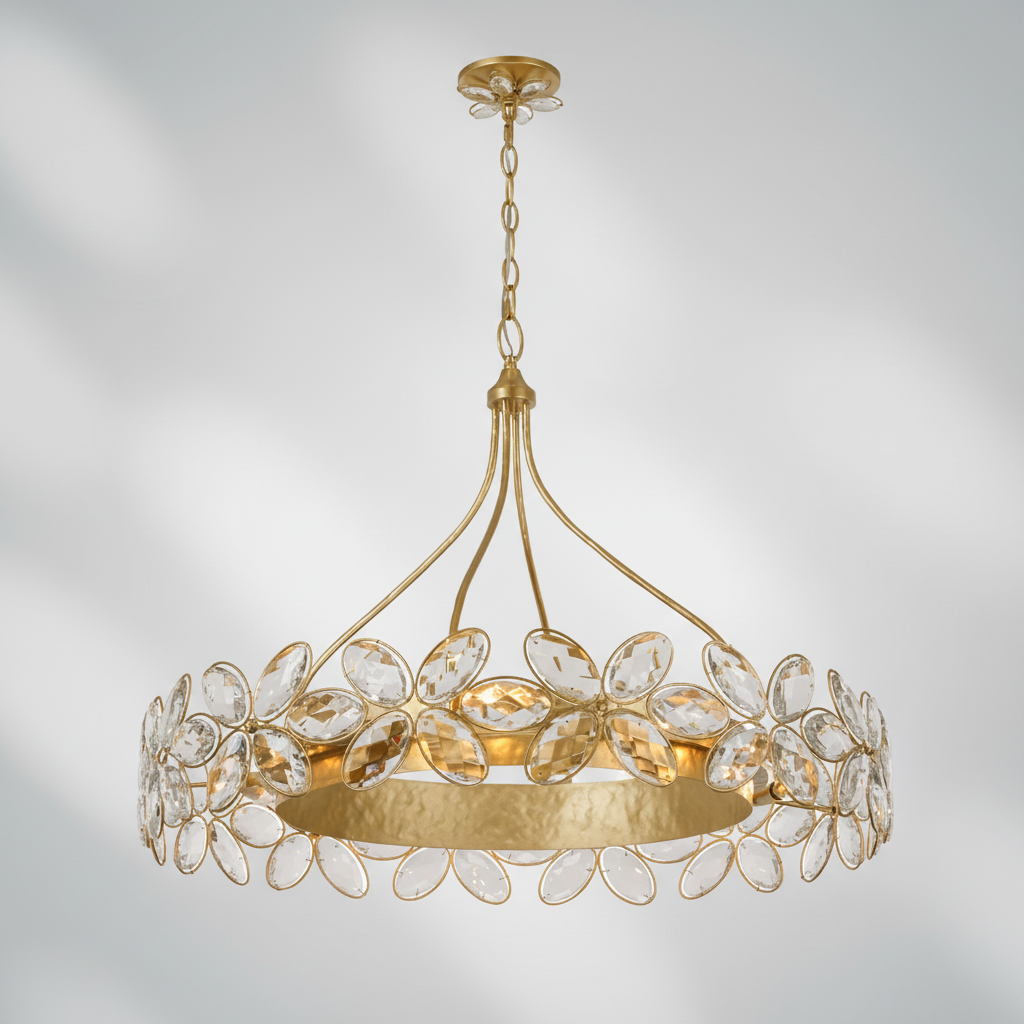 Riviko Veridian Bloom 14-Light Chandelier - Background Shot