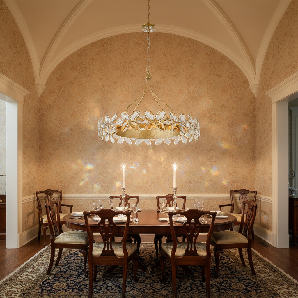 Riviko Veridian Bloom 14-Light Chandelier - formal American dining room
