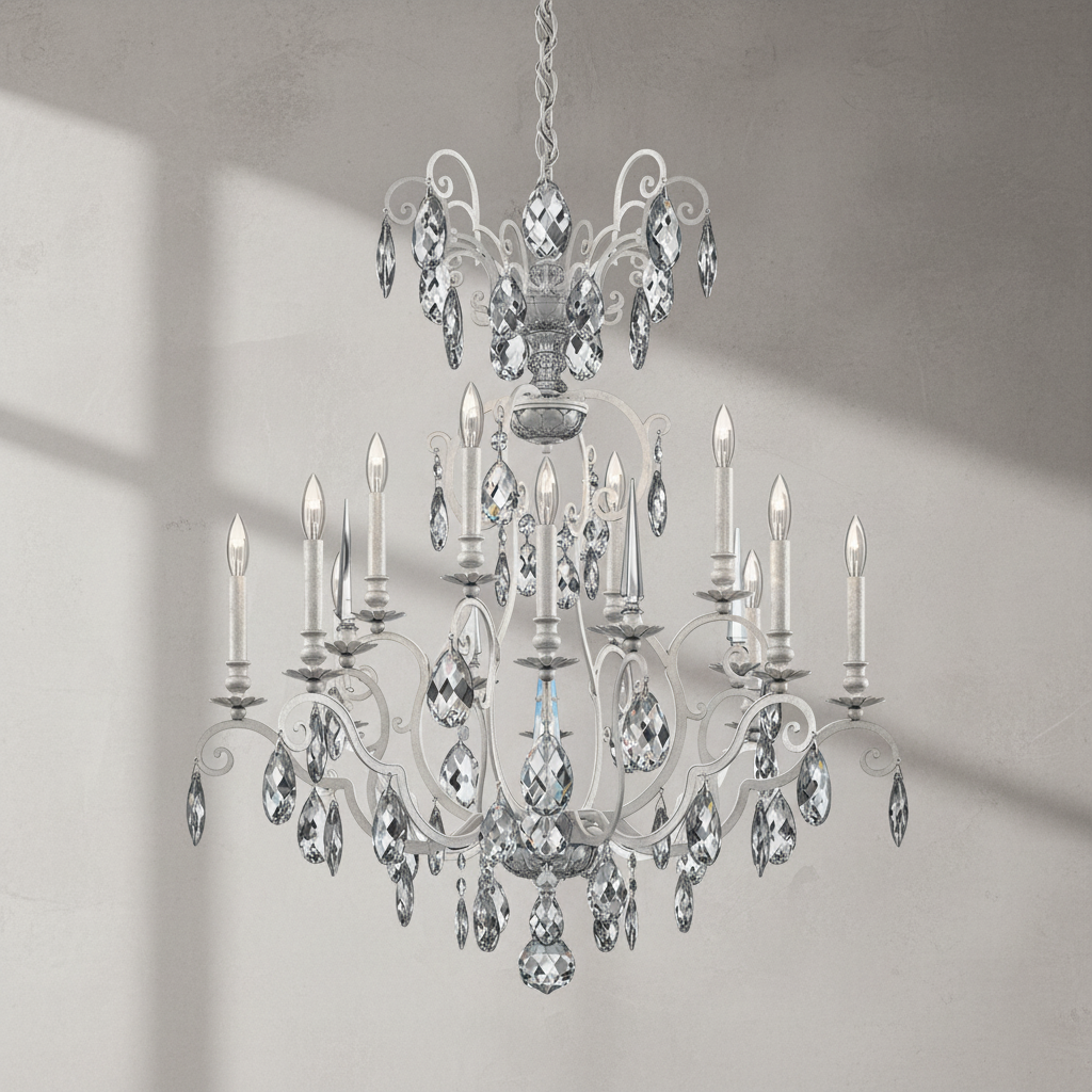 Riviko Opulent Grandeur 12-Light Chandelier 32" - Background Shot