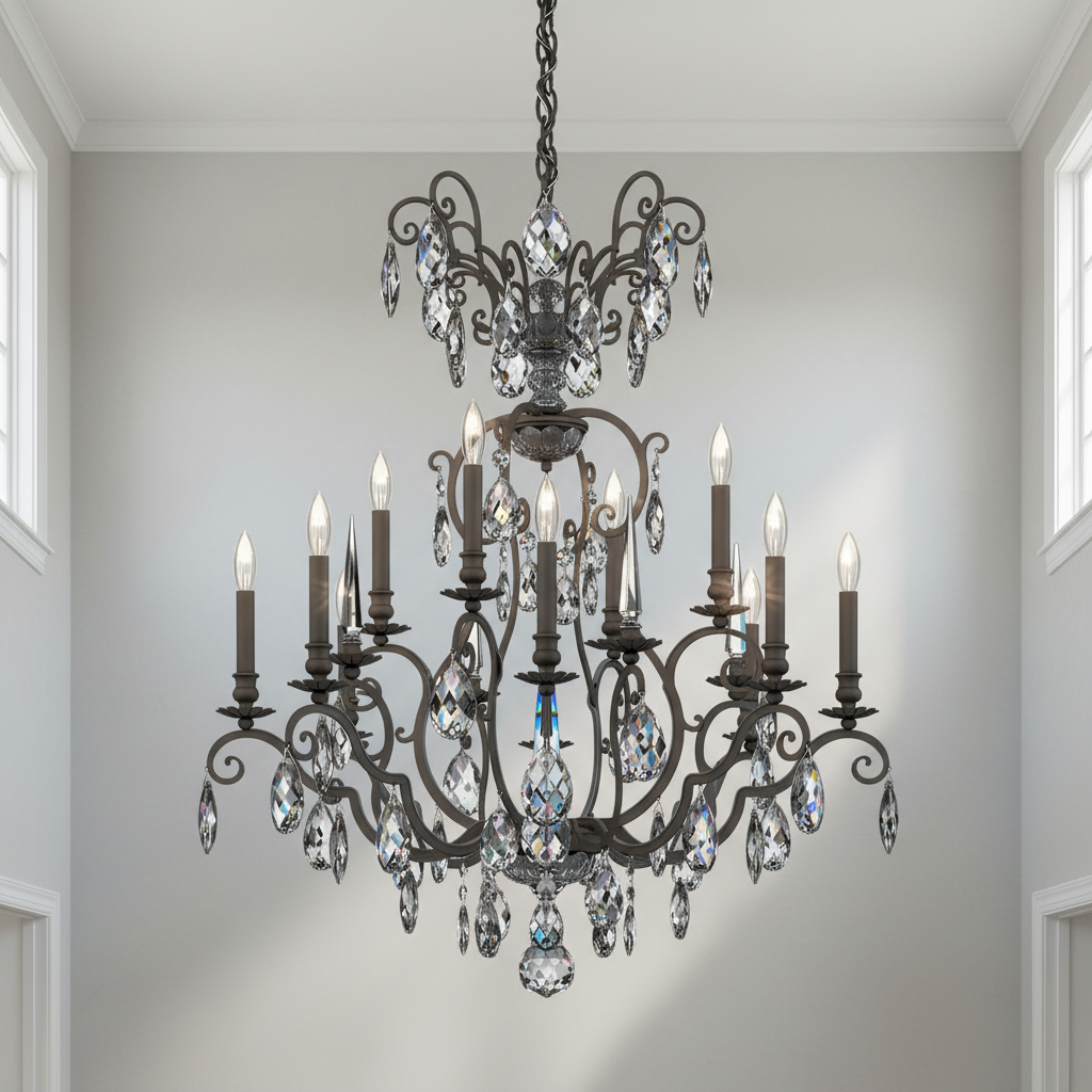 Riviko Opulent Grandeur 12-Light Chandelier 32" - Background Shot