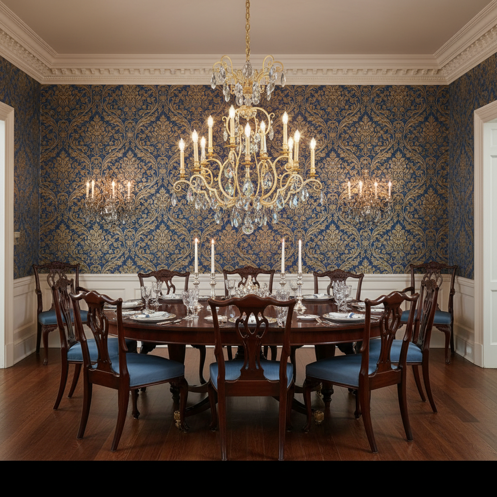 Riviko Opulent Grandeur 12-Light Chandelier 32" - formal American dining room