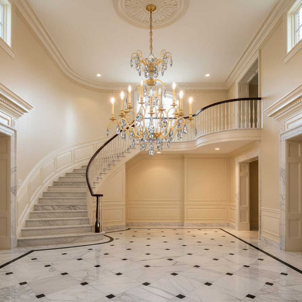 Riviko Opulent Grandeur 12-Light Chandelier 32" - grand American estate foyer