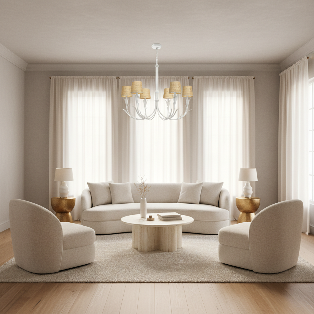 Riviko Veridian Bloom 6-Light Chandelier - sophisticated American living room