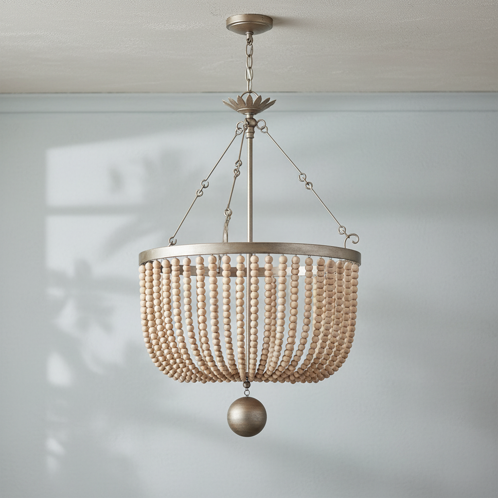 Riviko Magnelle Wood Bead Chandelier - Studio Shot