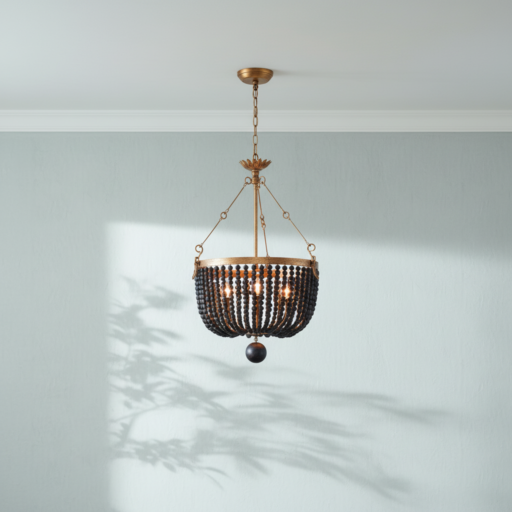 Riviko Magnelle Wood Bead Chandelier - Studio Shot