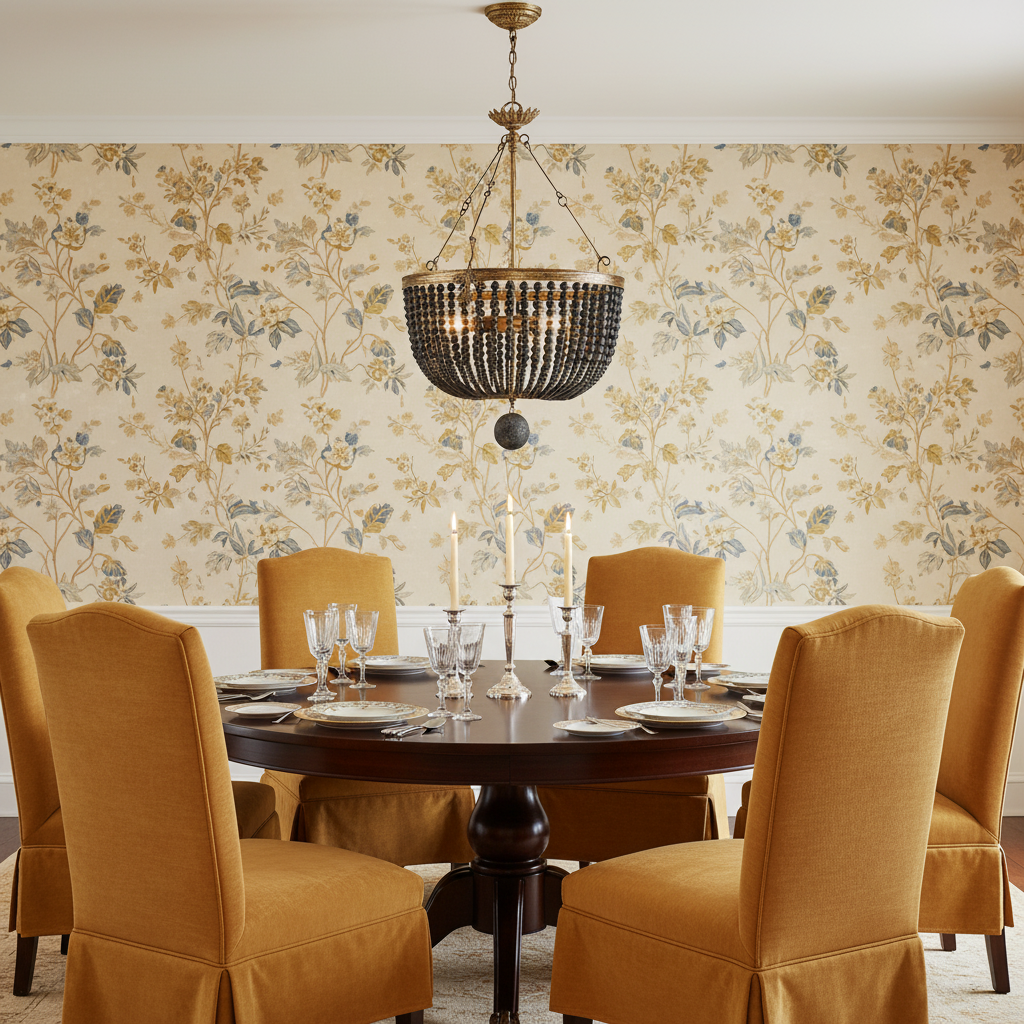 Riviko Magnelle Wood Bead Chandelier - Scene