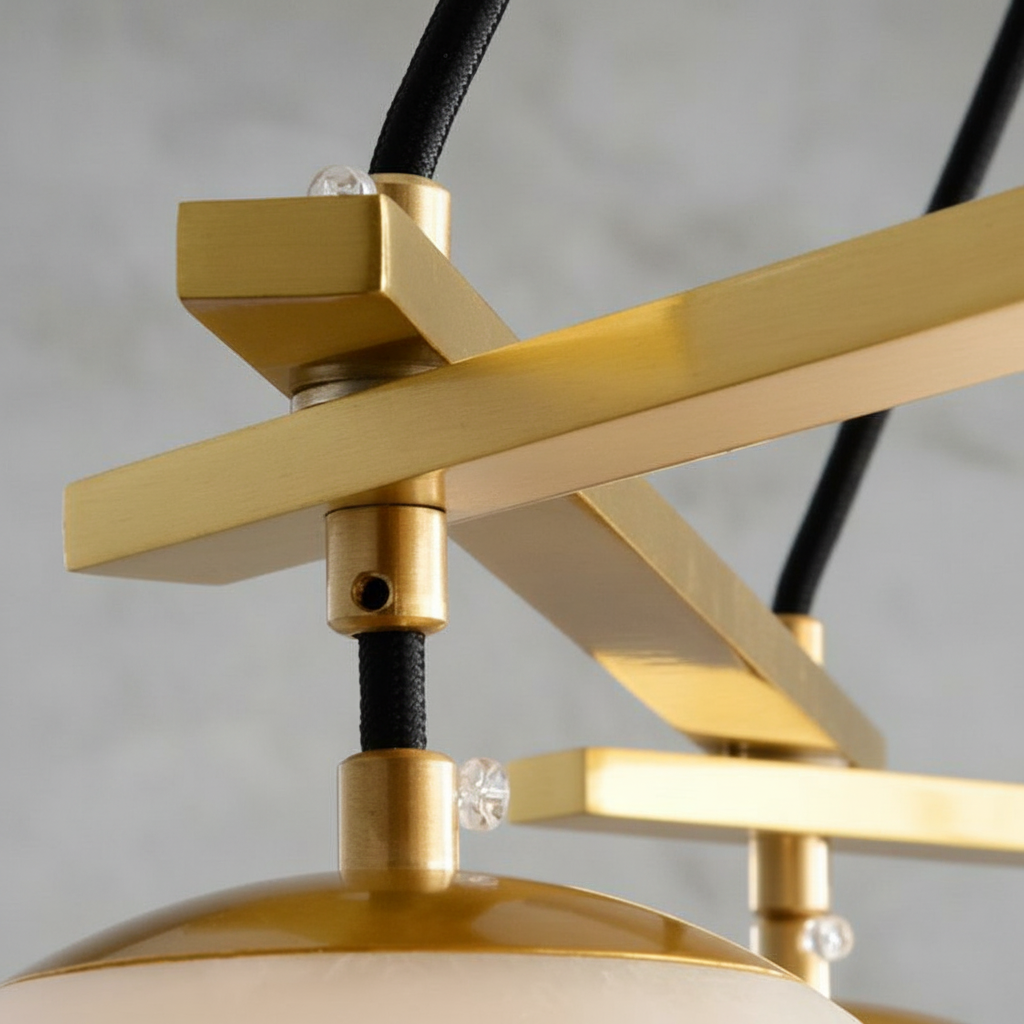Riviko Veridian Sphere Alabaster Chandelier - Background Shot