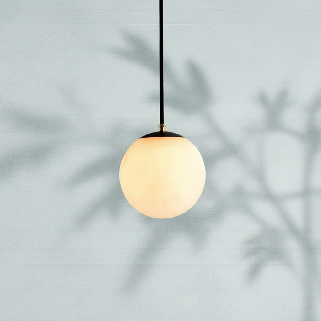 Riviko Veridian Sphere Alabaster Chandelier - Background Shot