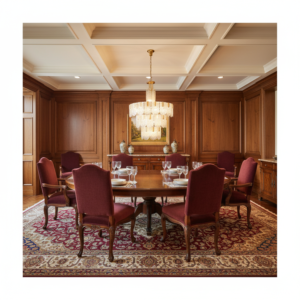 Riviko Grand Mariner Tiered Chandelier - formal American dining room with high ceiling