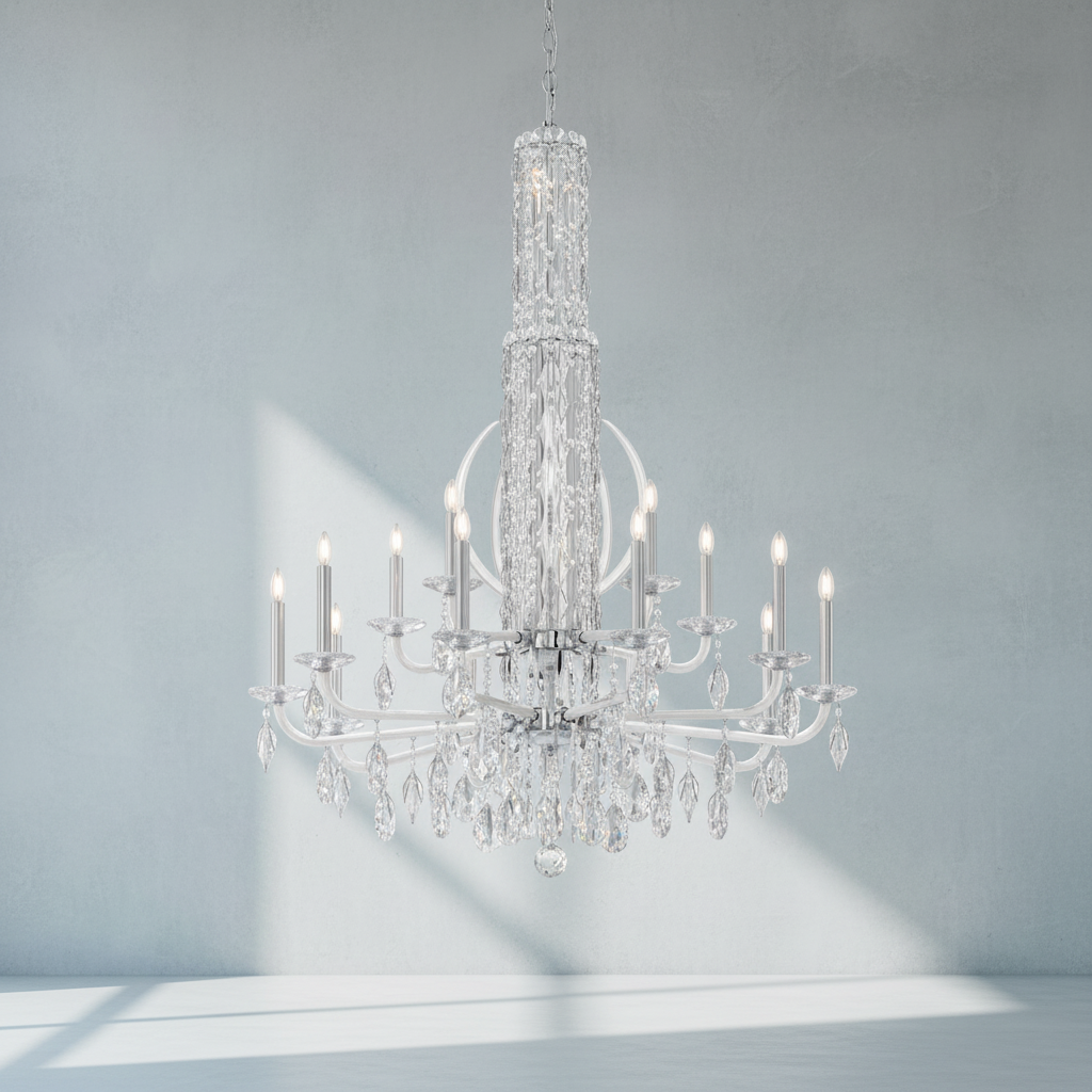 Riviko Radiant Cascade Crystal Chandelier - Background Shot