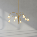 Riviko Veridian Bloom Metal & Glass Chandelier - Background Shot