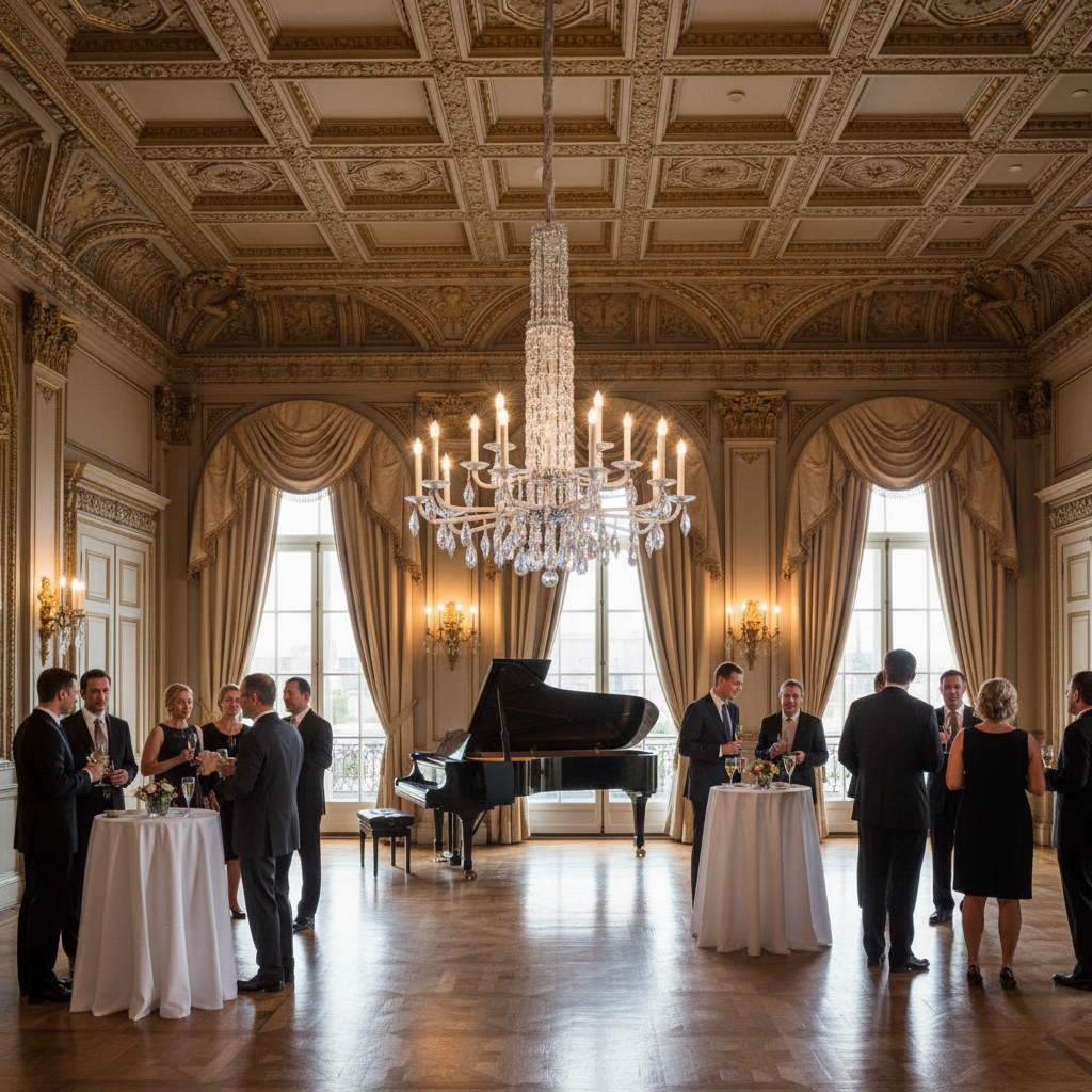 Riviko Radiant Cascade Crystal Chandelier - American ballroom or formal entertaining space