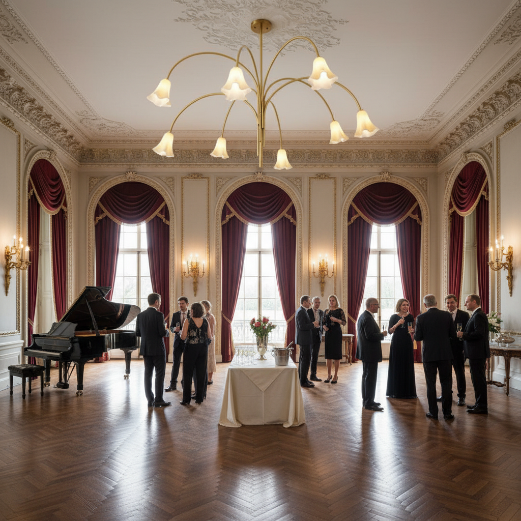Riviko Veridian Bloom Metal & Glass Chandelier - American ballroom or formal entertaining space