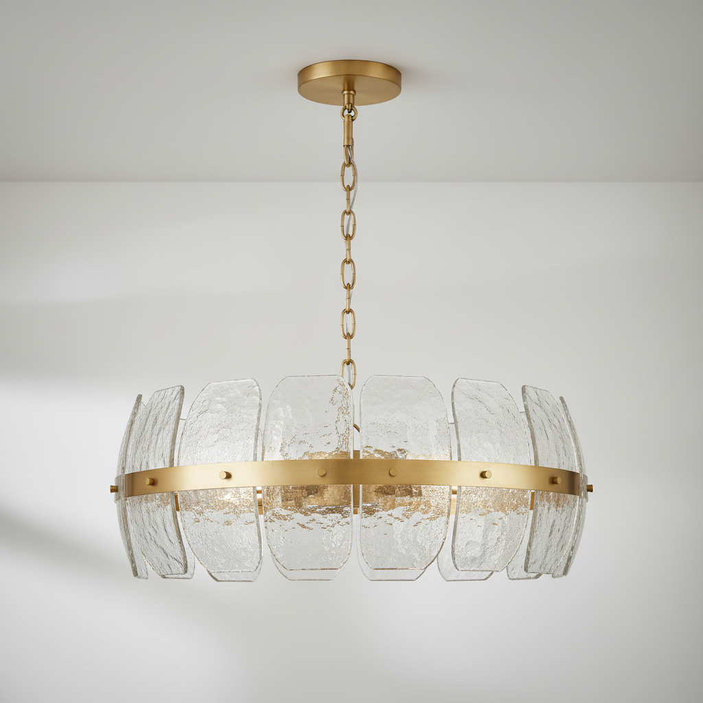 Riviko Veridian Bloom 9-Light Steel Chandelier - Background Shot