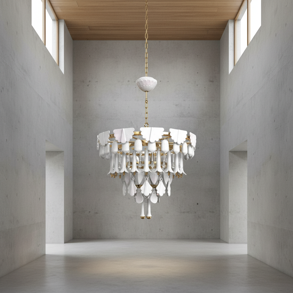 Riviko Verdant Cascade Art Deco Chandelier - Background Shot