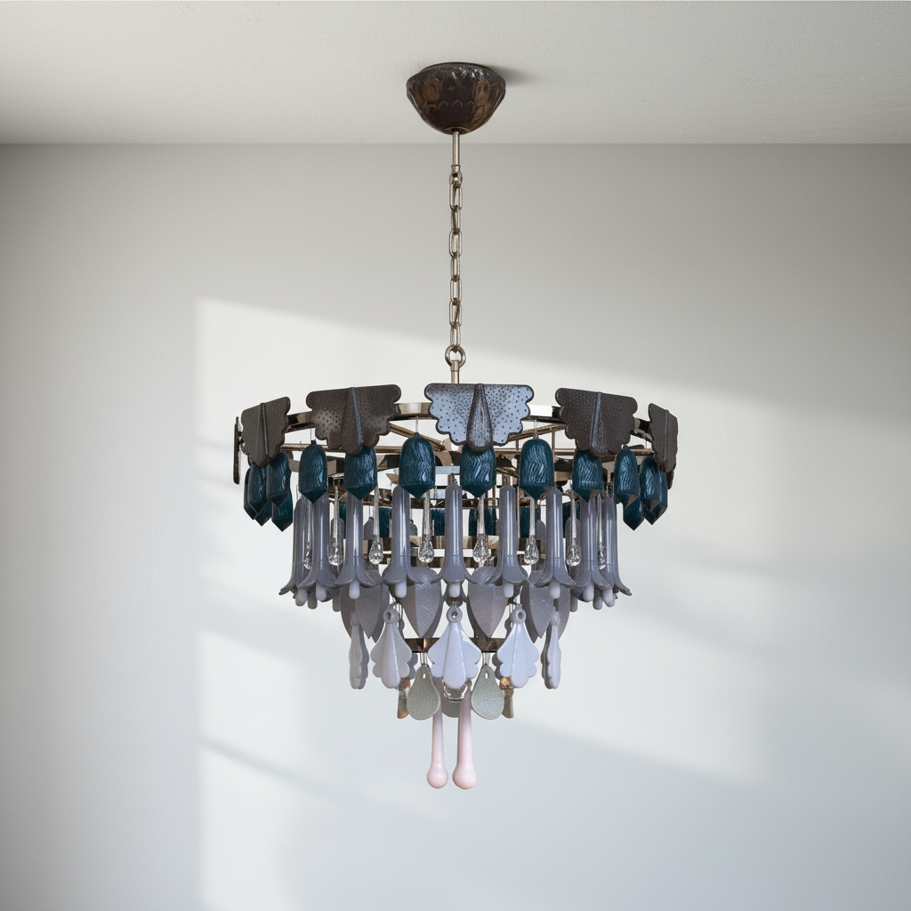 Riviko Verdant Cascade Art Deco Chandelier - Background Shot