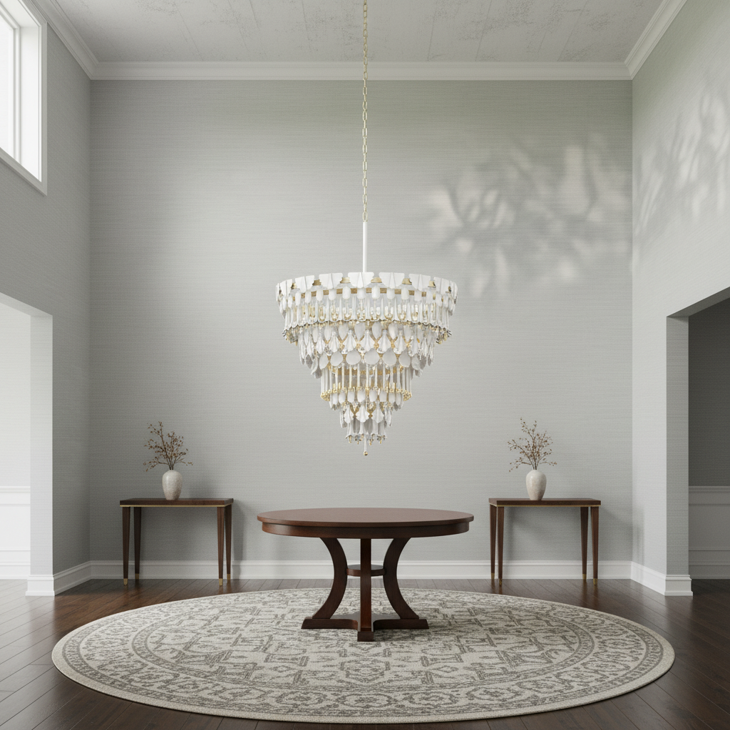 Riviko Verdant Cascade Art Deco Chandelier - Background Shot