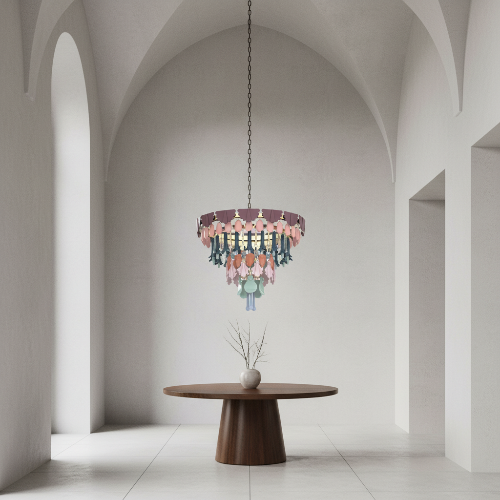 Riviko Verdant Cascade Art Deco Chandelier - Background Shot