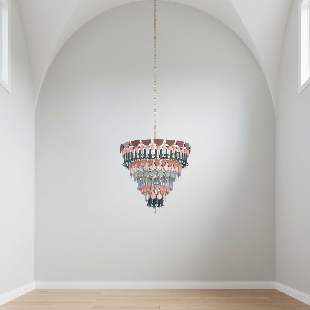 Riviko Verdant Cascade Art Deco Chandelier - Background Shot