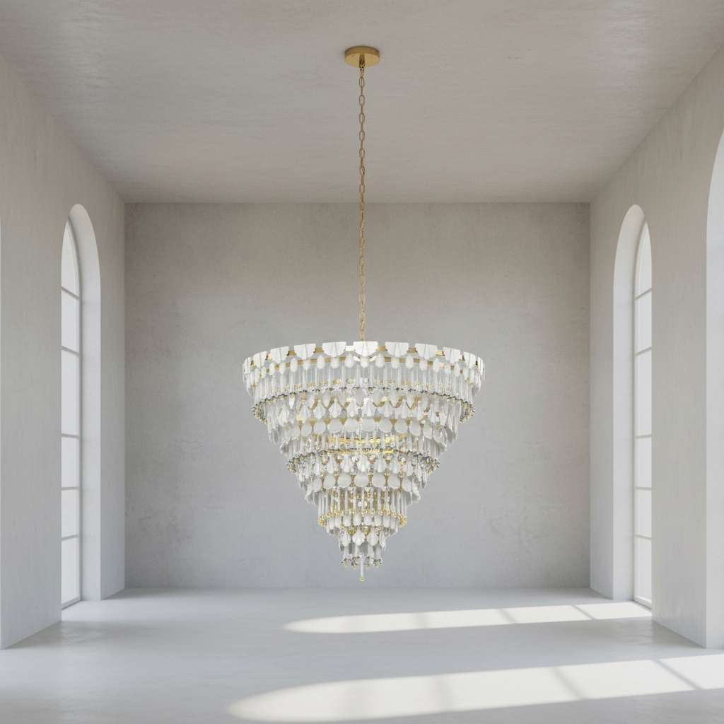 Riviko Verdant Cascade Art Deco Chandelier - Background Shot