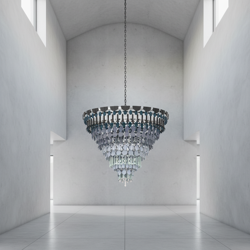 Riviko Verdant Cascade Art Deco Chandelier - Background Shot