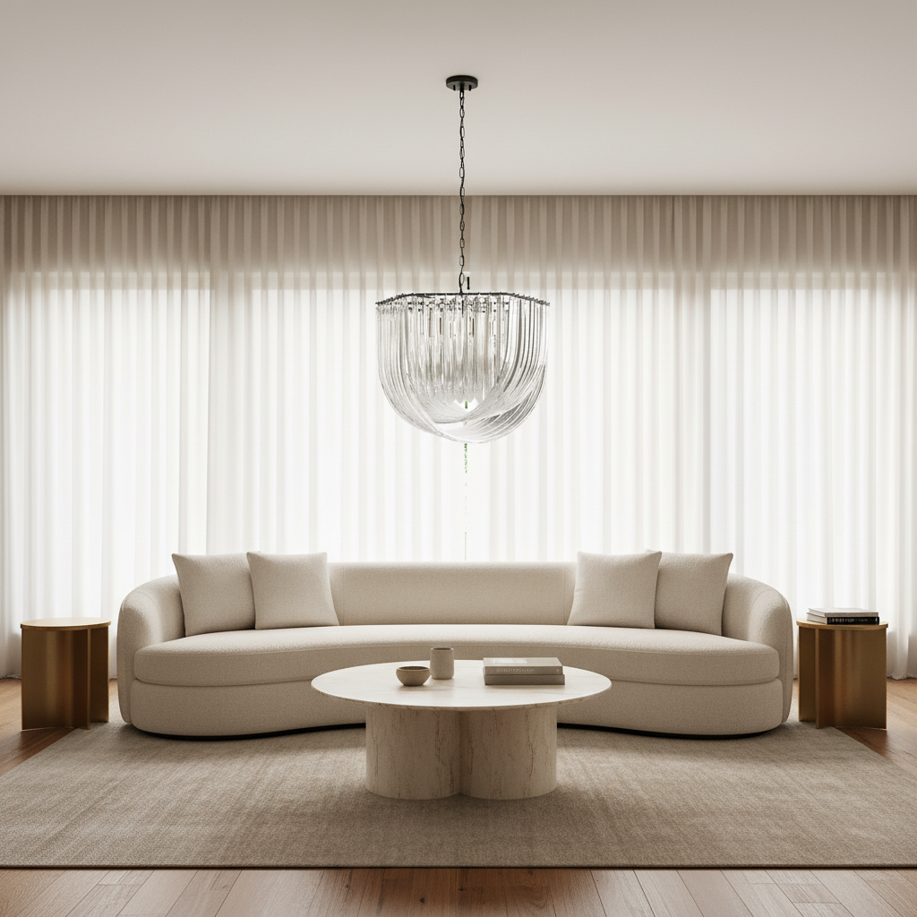 Riviko AuraSphere Modern Acrylic Chandelier - sophisticated American living room