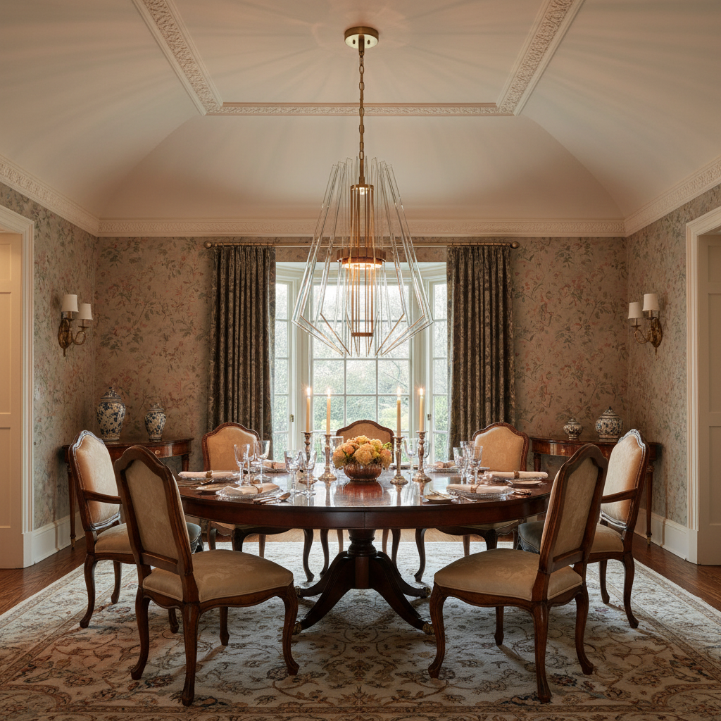 Riviko Geometric Apex 3-Light LED Chandelier - formal American dining room