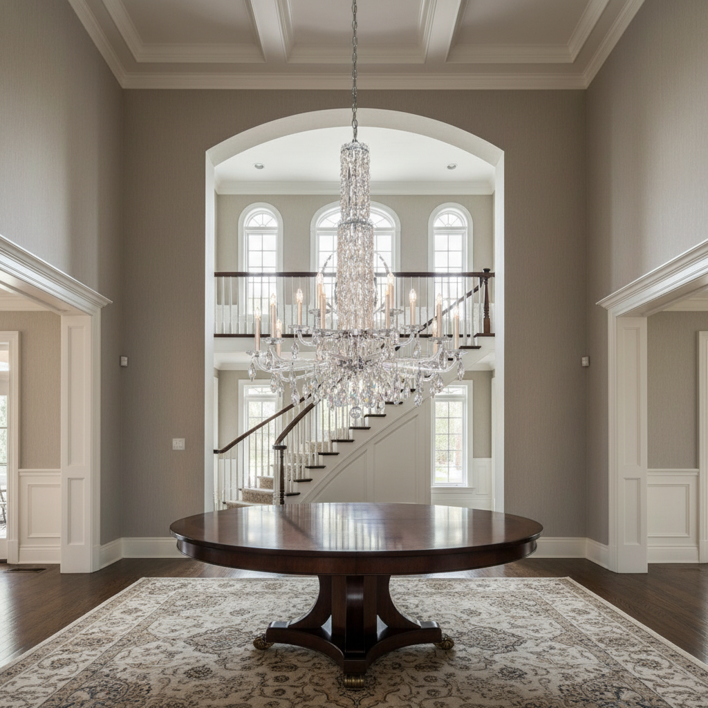 Riviko Veridian Cascade Crystal Chandelier - Background Shot