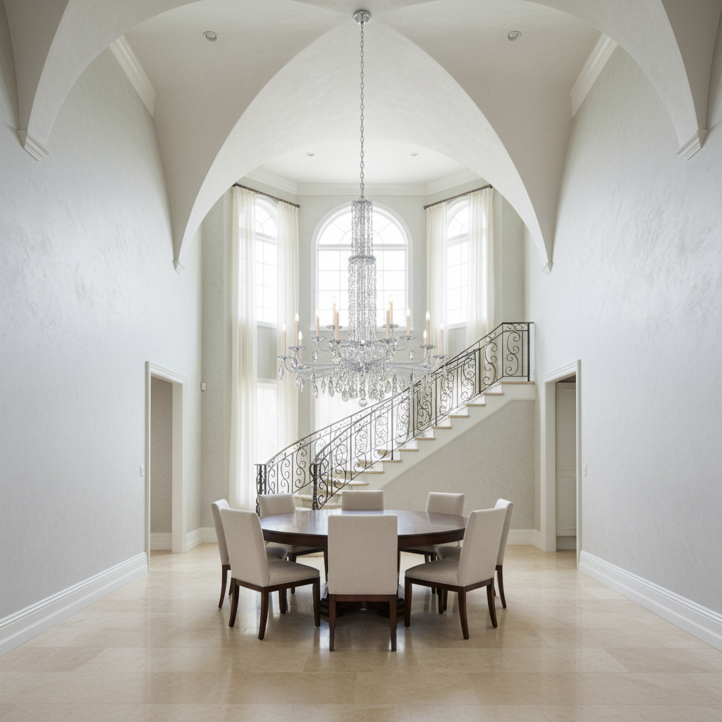 Riviko Veridian Cascade Crystal Chandelier - Background Shot
