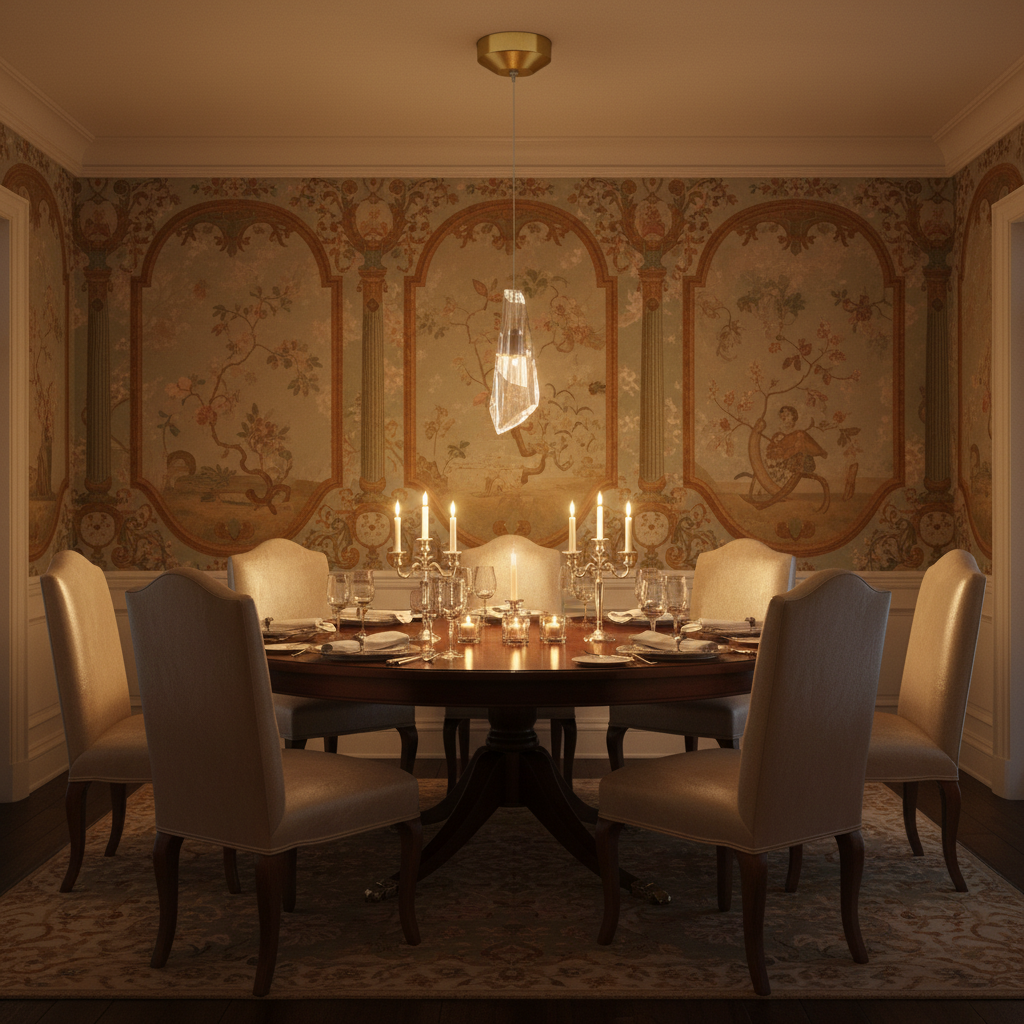Riviko Radiant Orb Round Chandelier - formal American dining room