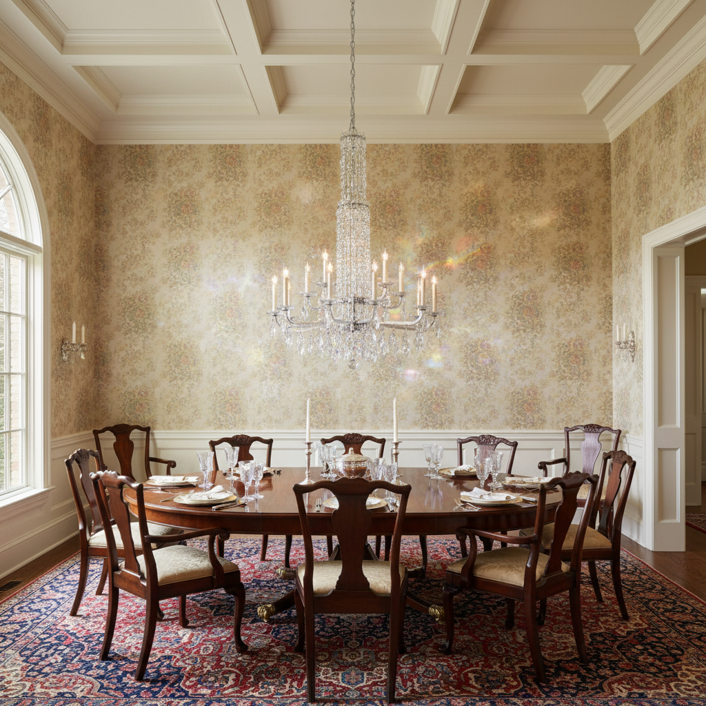 Riviko Veridian Cascade Crystal Chandelier - formal American dining room