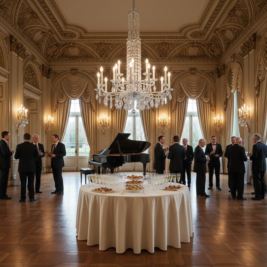 Riviko Veridian Cascade Crystal Chandelier - American ballroom or formal entertaining space