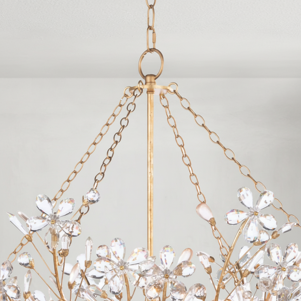 Riviko Gilded Bloom Basin Chandelier - Background Shot