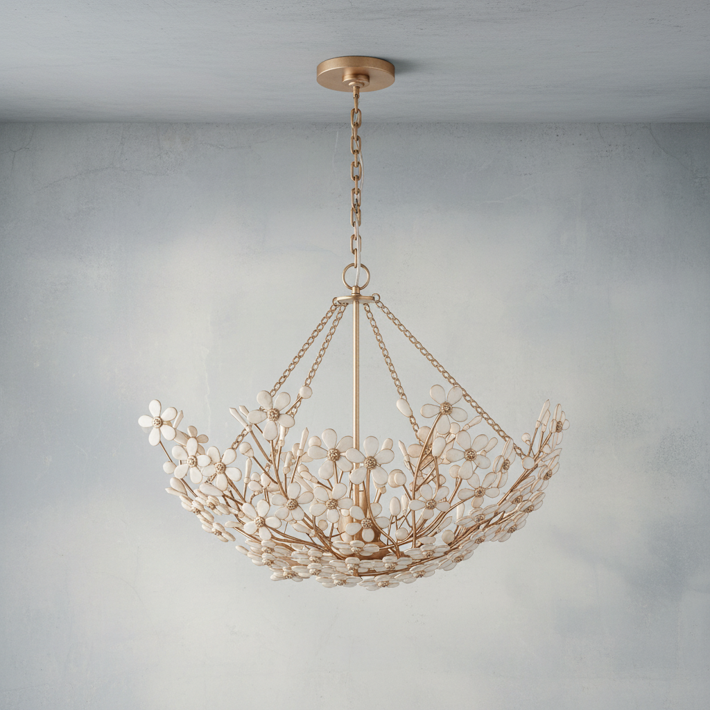 Riviko Gilded Bloom Basin Chandelier - Background Shot