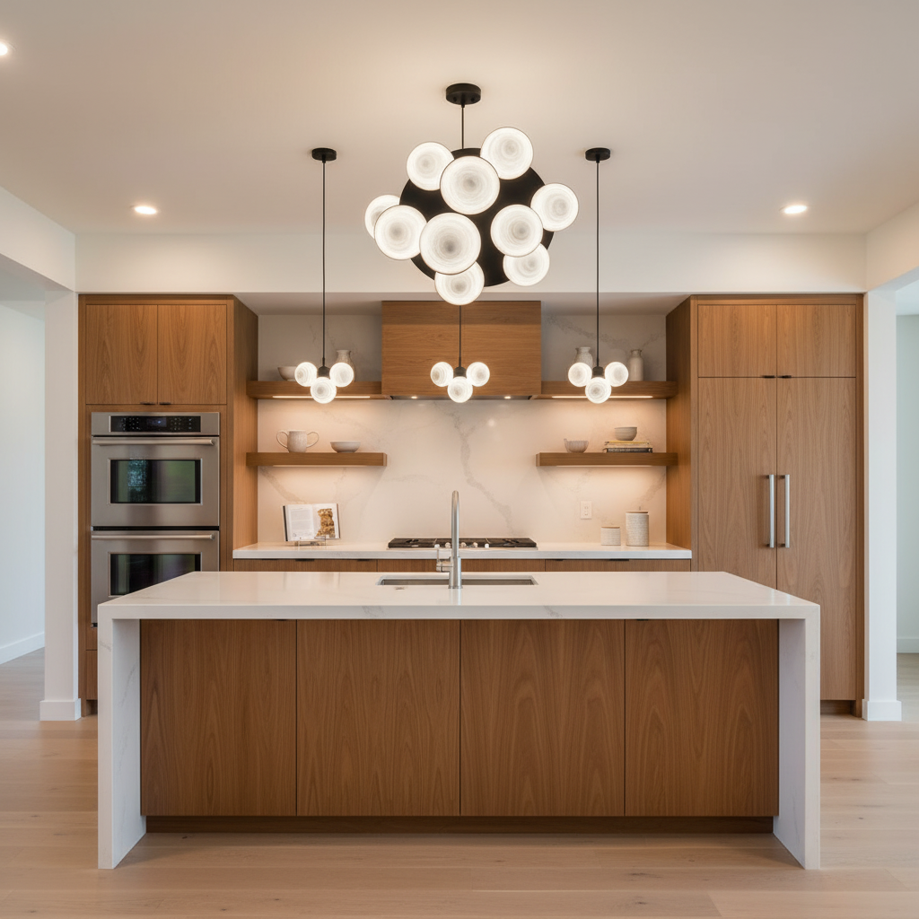 Riviko Hannah Alabaster Chandelier, Upscale Chandelier Lighting - modern American kitchen