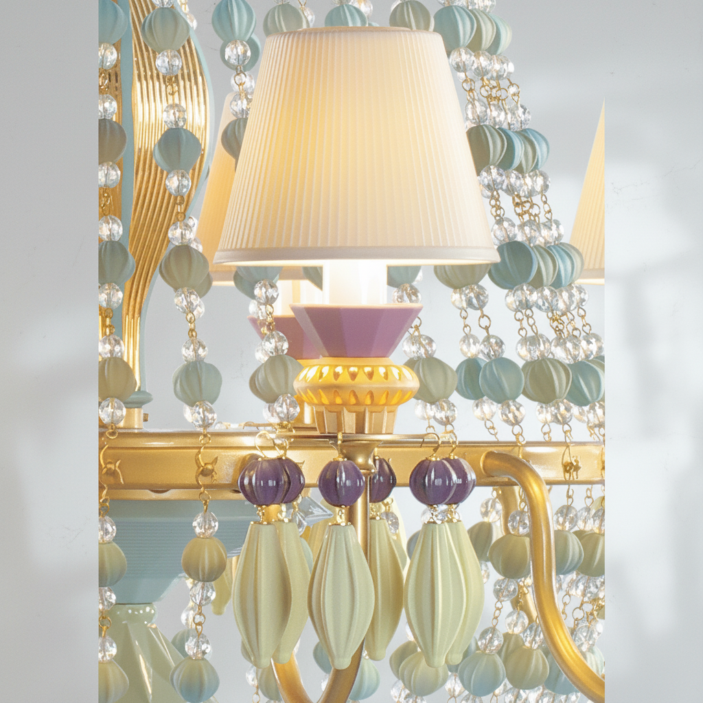 Riviko Azure Bloom 12-Light Chandelier - Background Shot