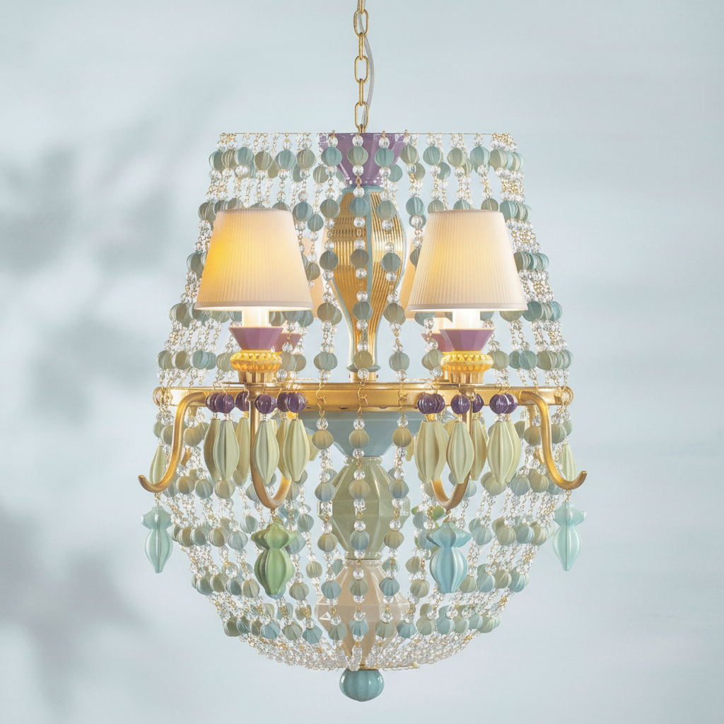 Riviko Azure Bloom 12-Light Chandelier - Background Shot