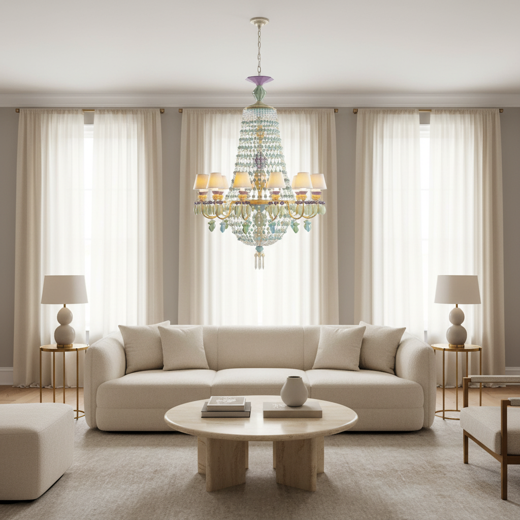 Riviko Azure Bloom 12-Light Chandelier - sophisticated American living room