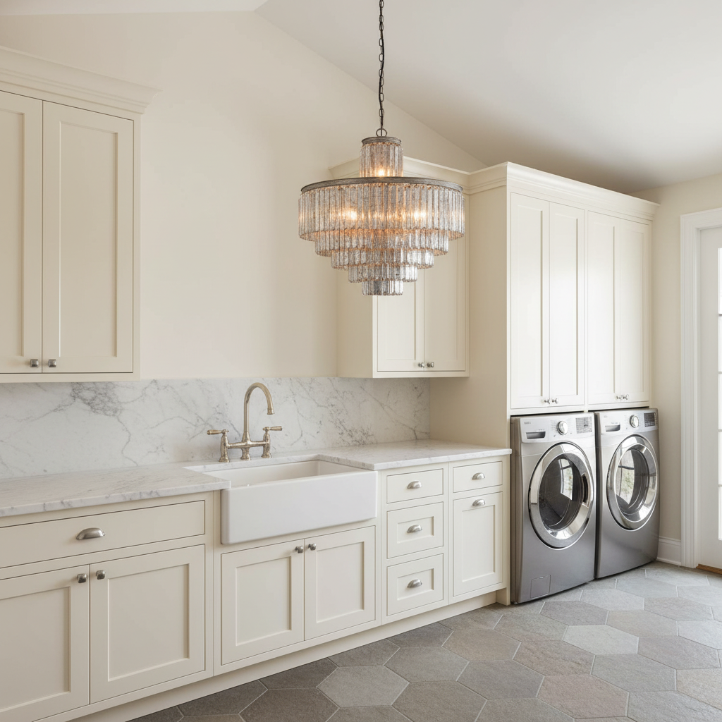 Riviko Celestial Bloom 22-Light Chandelier - elegant American laundry room