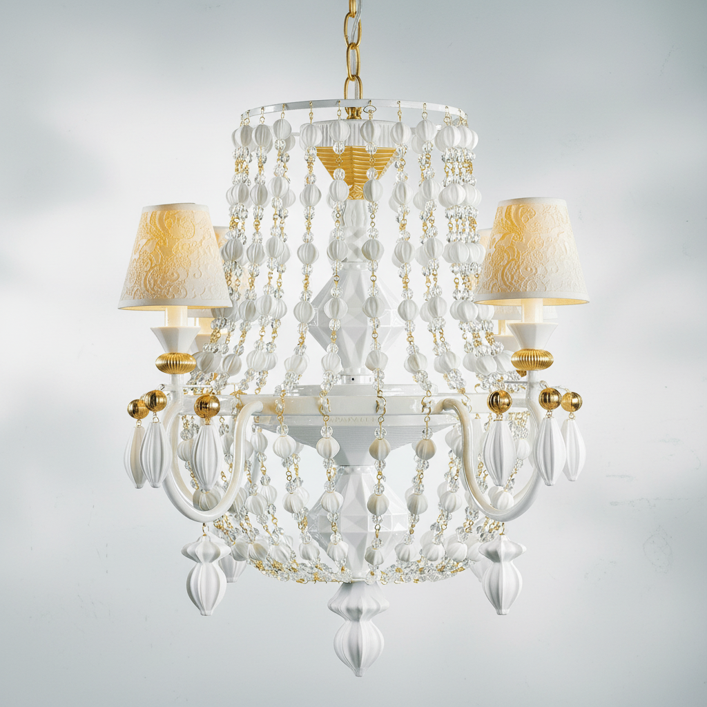 Riviko Regal Bloom 6-Light Porcelain Chandelier - Background Shot