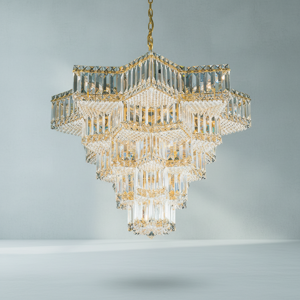 Riviko Celestial Radiance Gold Chandelier - Background Shot