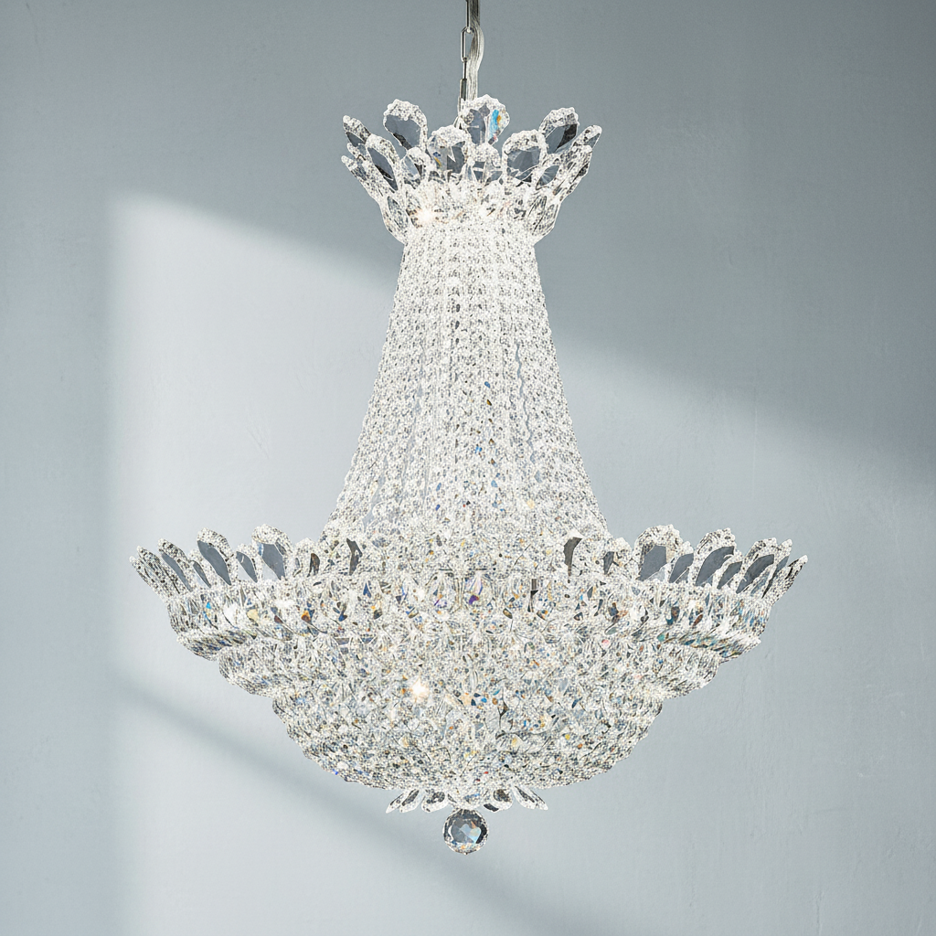 Riviko Opulent Bloom Crystal Chandelier 28" - Background Shot