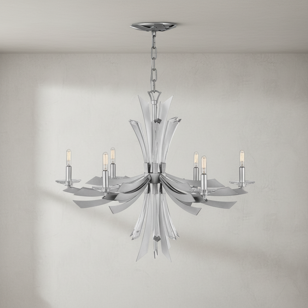 Riviko Modern Aura Single-Tier Chandelier - Background Shot