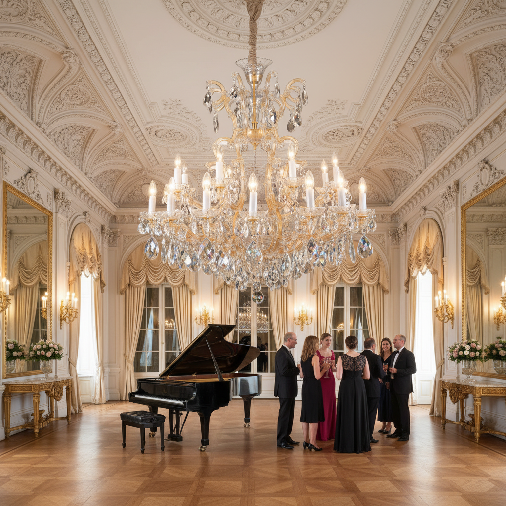 Riviko Grand Lumina 25-Light Chandelier - American ballroom or formal entertaining space