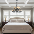 Riviko Belle De Nuit 56 Lights Chandelier - American master bedroom with coffered ceiling