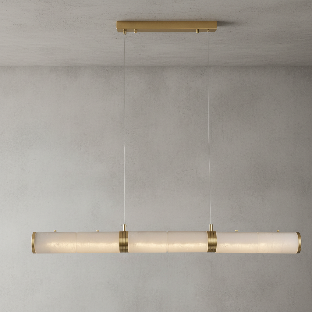 Riviko Luminous Alabaster Linear Chandelier - Background Shot