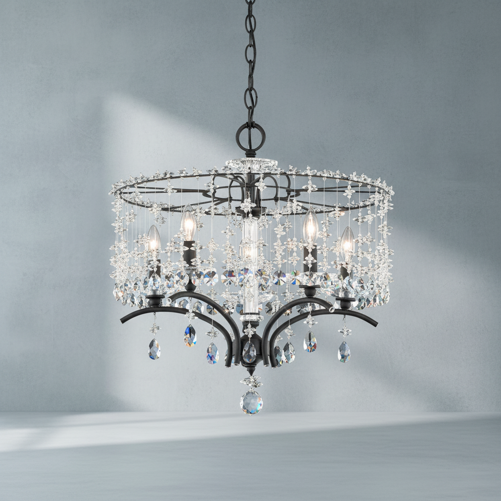 Riviko Radiant Bloom 5-Light Chandelier 19" - Background Shot