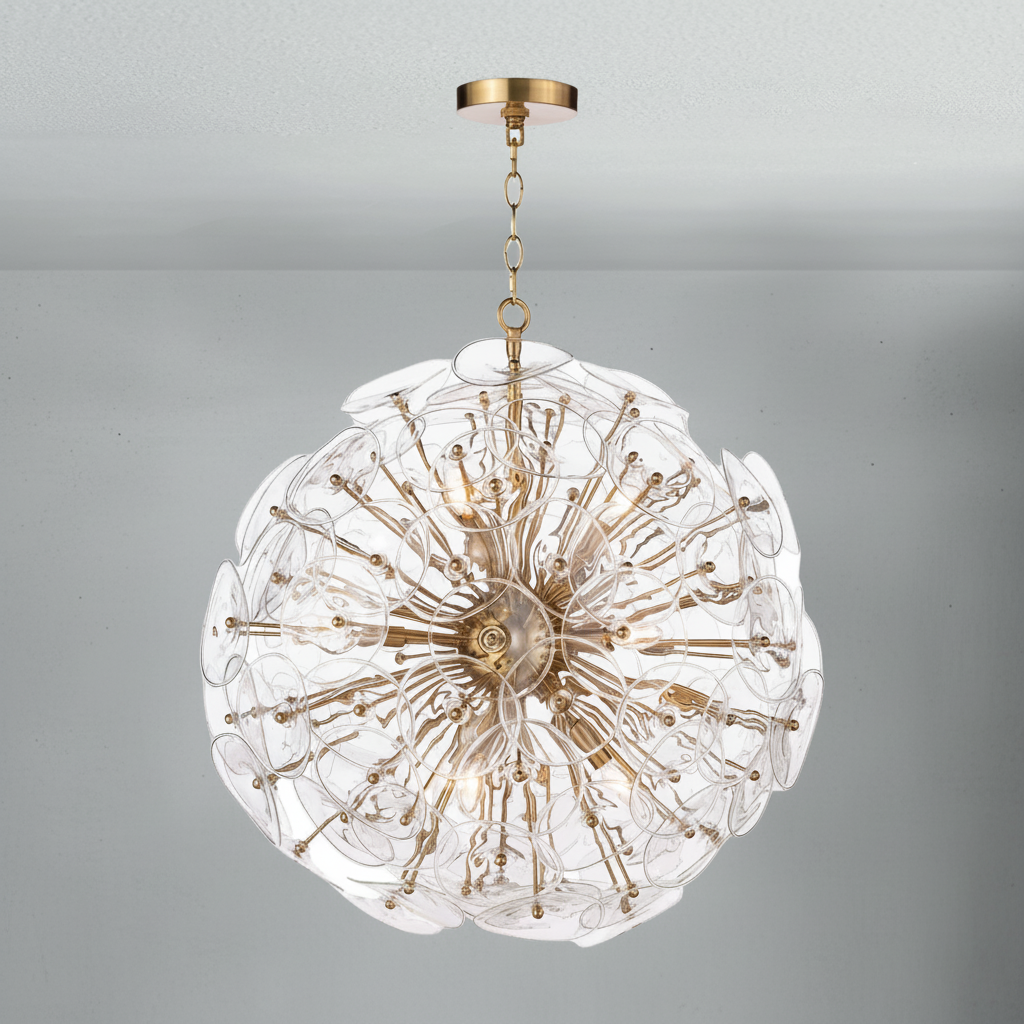 Riviko Stellar Radiance Glass Chandelier - Background Shot