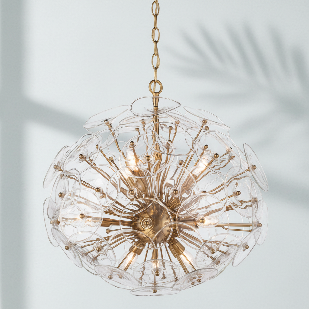 Riviko Stellar Radiance Glass Chandelier - Background Shot
